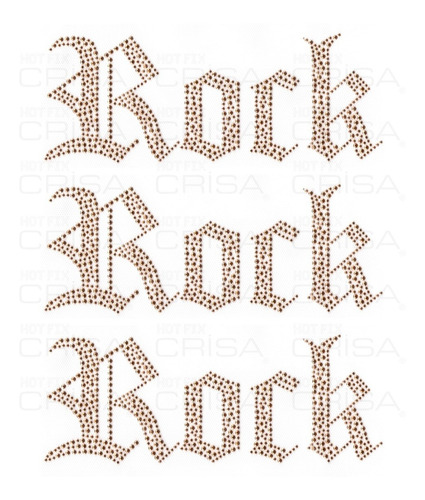 Plancha De Strass Tacha Termoadhesiva Frase Rock Hotfix 3u.