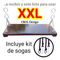 Comprar Hamaca Madera Xxl Y Cadenas Con Sogas Largas Lista Para Usar