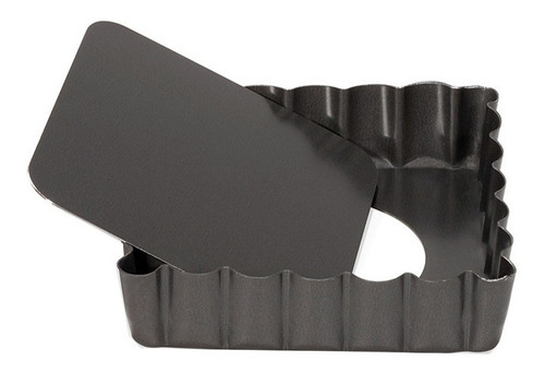 Patisse | Molde Cuadrado Desmontable | Molde Acero Inoxidable | 10x2x10 cm | Capacidad 250 Ml | Color Negro