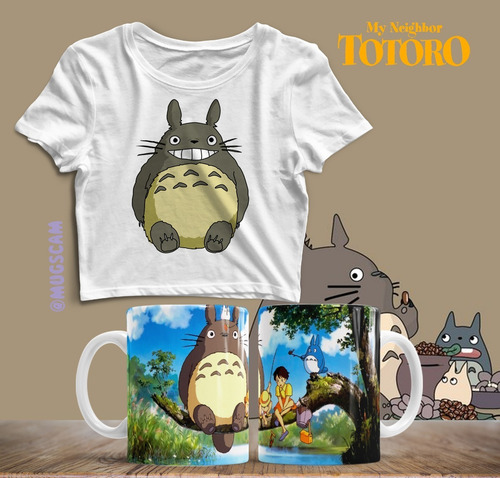 Imagen 3 de 10 de Plantillas Tazas Polos Estudio Ghibli Sublimación Mockup