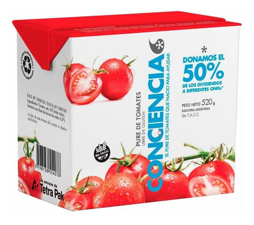 Pack X 24 Unid. Pure  Tb 520 Gr Conciencia Pure De Tomates