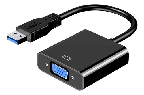 Adaptador Cable Convertidor Video Usb 3.0 2.0 A Vga Color Negro