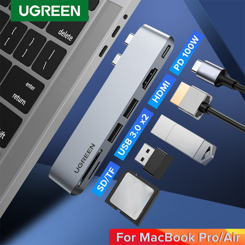 Ugreen Hub Adaptador Usb C 6 Em 2 Macbook Pro E Air 4k/30hz