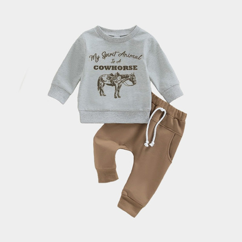 Conjunto De Bebe- Nenes De Friza -buzo Y Pantalon- Gris