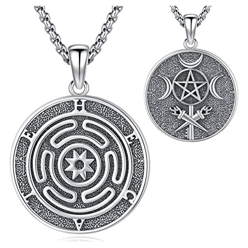 Collar  Hecate Para Hombre Y Mujer, Colgante Hekate De Plata