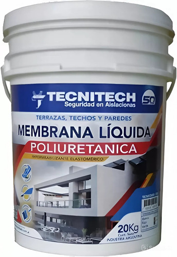 Membrana Liquida Poliuretanica Tecnitech X 20kg Verde Mate