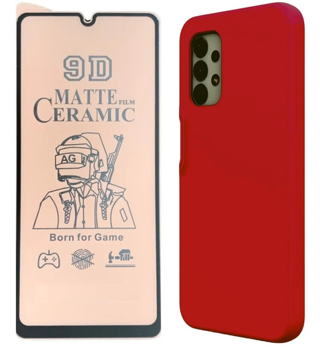 Estuche Funda Forro + Vidrio Cerámica Para Samsung A32 4g