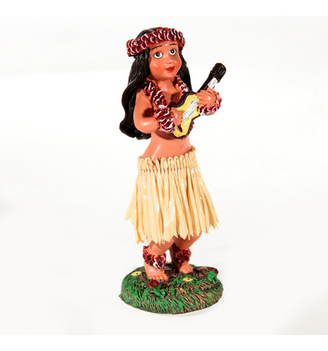 Muñeca De Niña Hula Con Ukelele 4 Pulgadas.