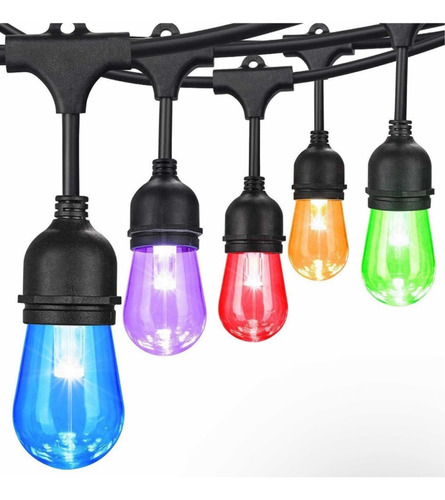 Guirnalda Luces Led Ampolletas E27 De Colores 10m Decorativa