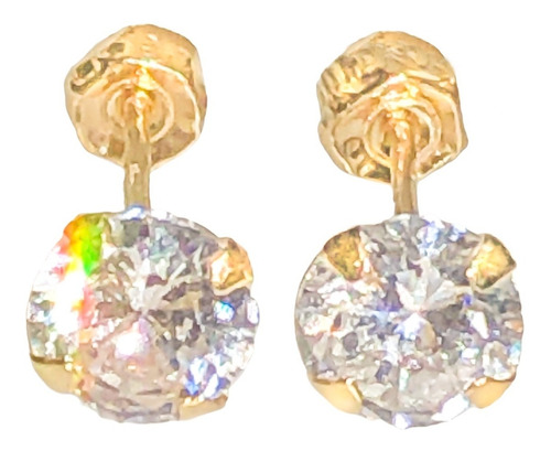 Broqueles Zirconia Niña Mujer Bebé 4mm 100% Oro 10k Aretes