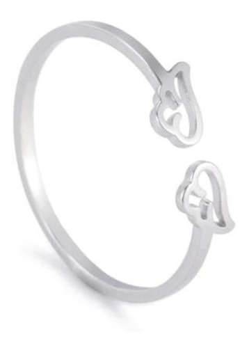 Imagen 4 de 6 de Anillo Ajustable Mujer Piscis Huellas Alas Zorro Acero Plata