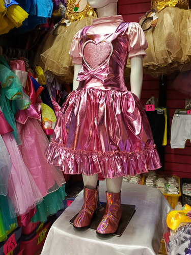 Disfraz De Lara Campos Rosa Manga Corta Con Bota Tornasol Rosa G 10/12 Años