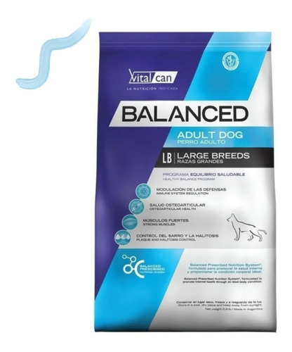 Alimento Vitalcan Balanced Perro Adulto Raza Grande 20 Kg