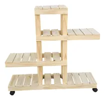 Comprar Portamacetas Rack Madera Estantes Maceteros Mpsobreruedas