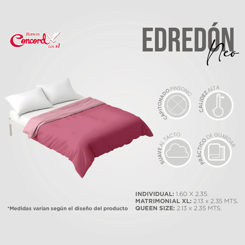 Colchas Concord Edredón Ligero Fiusha Individual