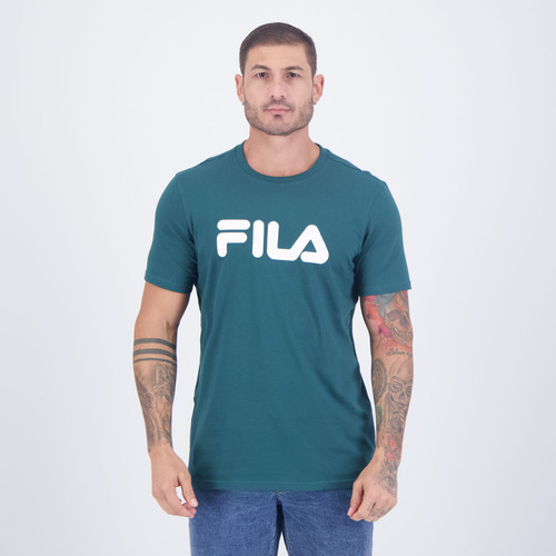 Camiseta Fila Letter Premium Iii Verde E Branca