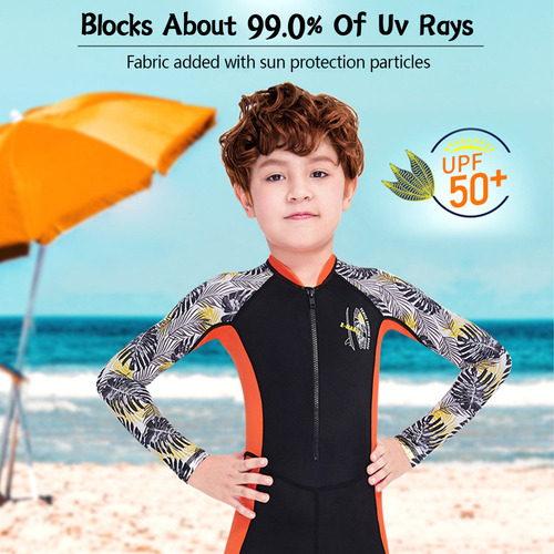 Traje De Baño De Una Sola Pieza Para Niños, Protector Solar,