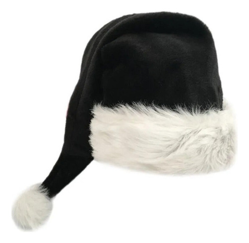 Última Versão Gorro Navideño Largo De Felpa Negro Adulto