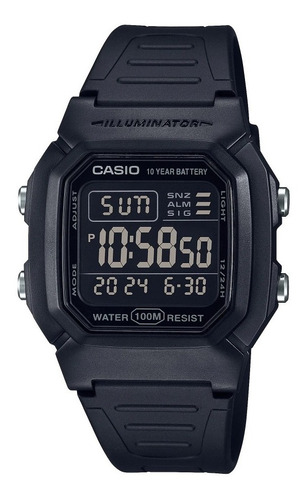 Reloj Casio W-800h Pantalla Black Natacion Snorkel Alarma 