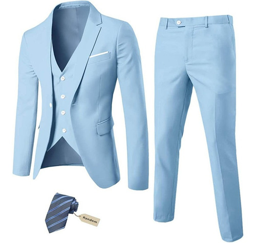 Conjunto De Traje Ajustado De 3 Piezas Para Hombre