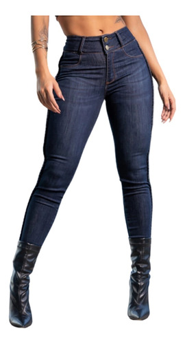 Calça Jeans Skinny Com Algodão Lycra Trança Estilo Country 