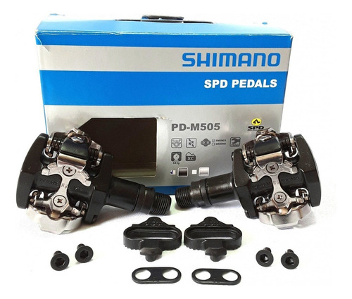 Pedal Shimano M505 Clip Par Com Taquinhos Mtb Bicicleta