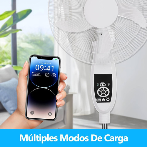 Ventilador Con Control Abanicos De Mesa Pie Piso Solar Carga