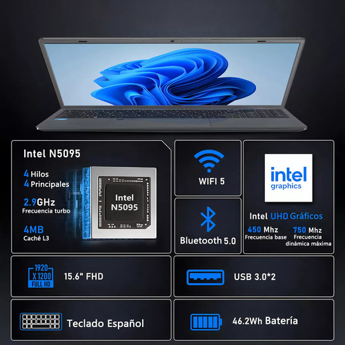 Laptop Ultrabook 15.6 Intel Celeron N5095 16gbram 512gb Ssd