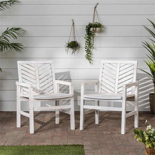 Sillas De Exterior Walker Edison Paquete De 2 Color Café Liso