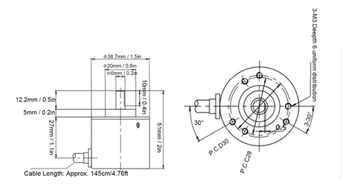 Encoder Incremental Ab, Bifásico, 524v, Dc, Eje Sólido Para