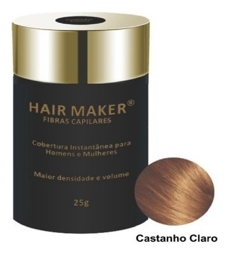 Hair Maker Fibras Capilares 25 Gramas - Cor Castanho Claro