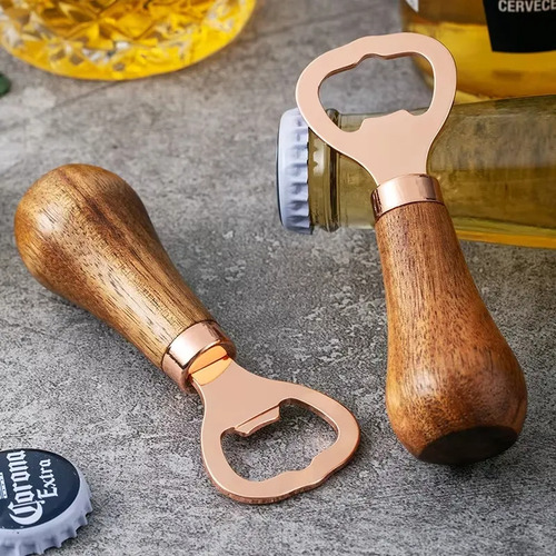 Destapador Abridor De Botellas Mango De Madera Regalo Boda