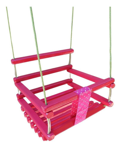 Balanço Gangorra Infantil Madeira 50x40 Pink Suporta 100kg