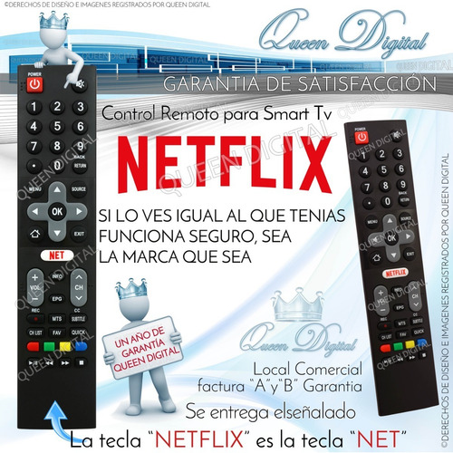 Imagen 2 de 10 de Control Remoto Kb40s3000sa Para Ken Brown Smart Tv Led