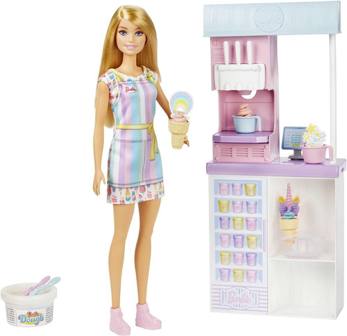Muñeca Barbie Ice Cream Shop Heladería Hcn46 Mattel