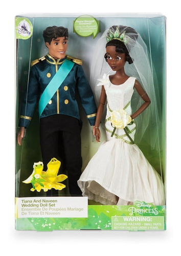 Tiana Y Naveen Set Muñecos Matrimonio Disney Store Princesa