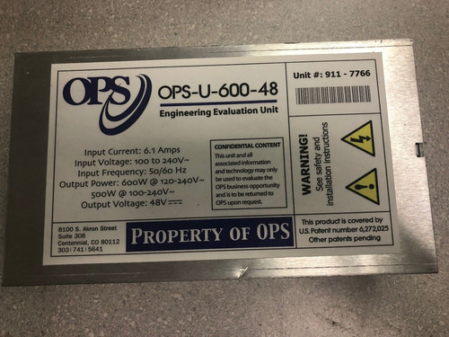 Ops Ops-u-600-48 Engineering Evaluation Unit  Ttq