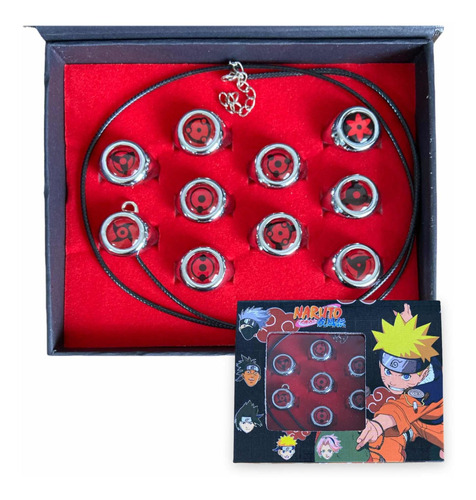 Naruto Mangekyo Sharingan X10 Anillos Sasuke Itachi Kakashi