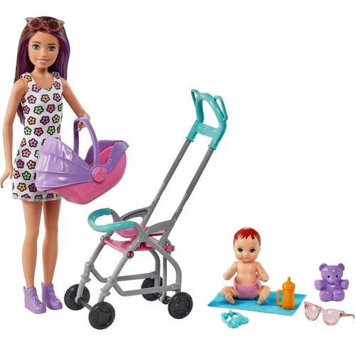 Muñeca Barbie Skipper Niñera Con Coche