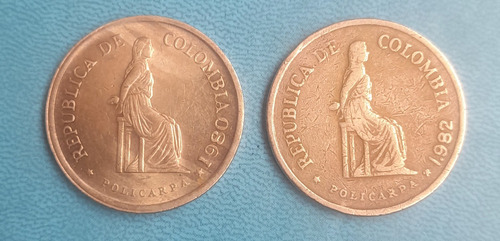 2 Monedas De 5 Pesos Policarpa 1980 Y 1982