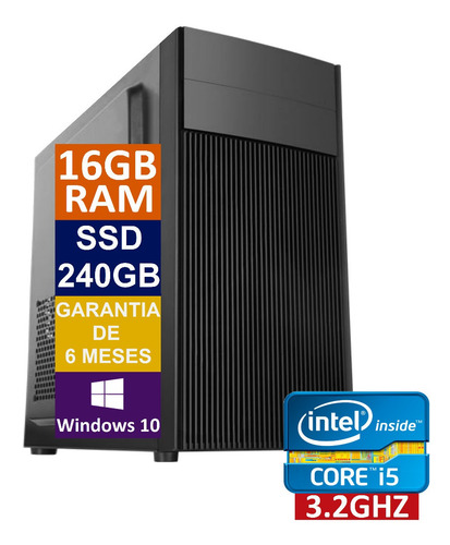 Pc Computador Cpu Core I5 3470 Ssd 240gb + 16gb Memória Ram