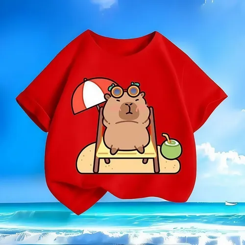 Dd Divertida Camiseta Infantil Con Estampado Capibara
