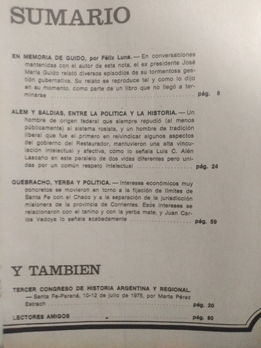 Revista Todo Es Historia # 99 Guido Alem Saldias (Usado)