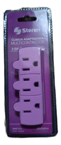 Clavija Adaptadora Multicontactos 3 Salidas Rosa