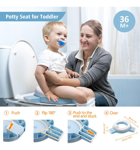 Asiento De Inodoro Portátil Para Niños, Plegable Y Seguro Color