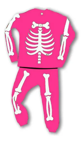 Pijama Esqueleto Brilla En La Oscuridad Fuxia