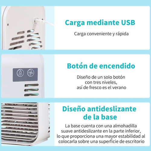 Ventilador Enfriador De Escritorio Usb Con Luz Led