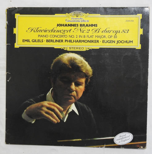 Brahms Klavierkonzert N° 2 Emil Gilels Vinilo (vg+)