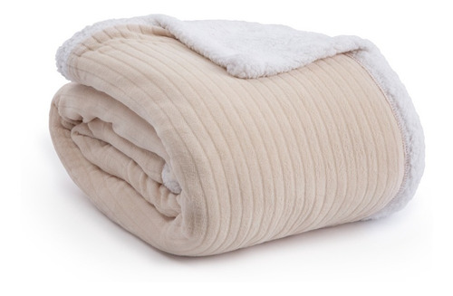 Frazada King Alcoyana Coral Fleece Reverso Y Borde Corderito
