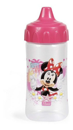 Imagem 3 de 7 de Kit Hora Da Papinha Minnie Disney Babador Prato Talher Copo